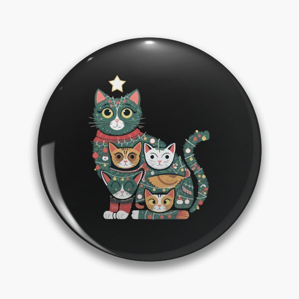 Item preview, Meowy Christmas Tree: Festive Feline Fun designed and sold by NEWDESINGS12.