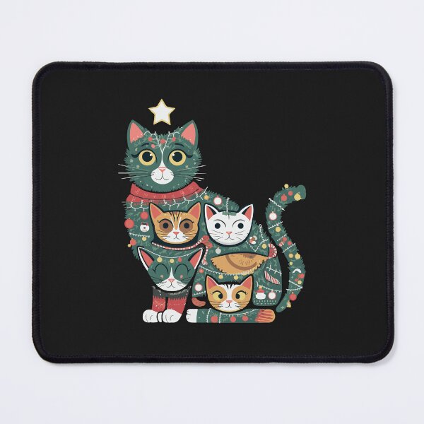 Item preview, Meowy Christmas Tree: Festive Feline Fun designed and sold by NEWDESINGS12.