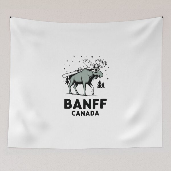 Item preview, Banff Moose Skiing Adventure - Canada Nature Design designed and sold by OldSchoolRetro.