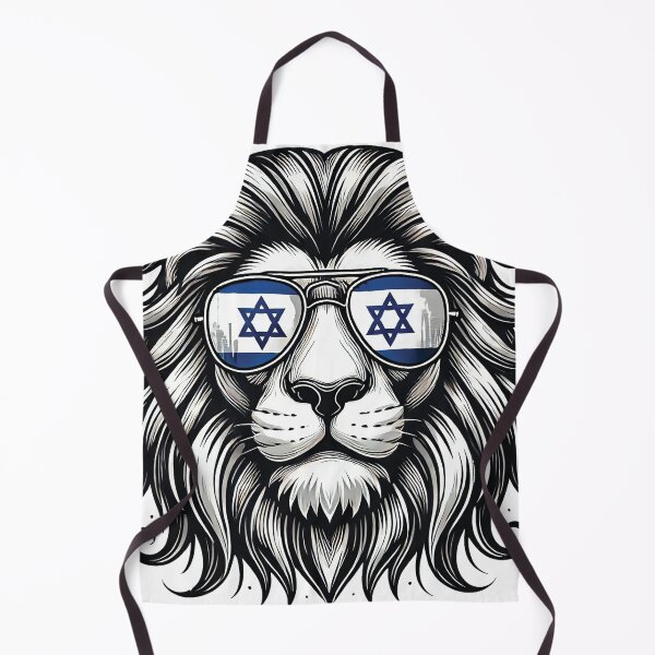 Item preview, Stylized Lion with Israeli Flag Sunglasses – Bold Graphic Illustration designed and sold by Gold Turtle Lina.