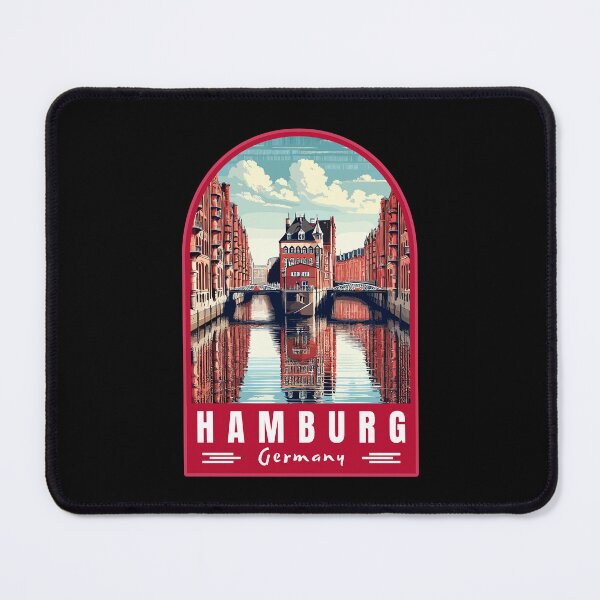Item preview, Retro Hamburg in Germany Art Travel Landscape designed and sold by MaateoDesign.
