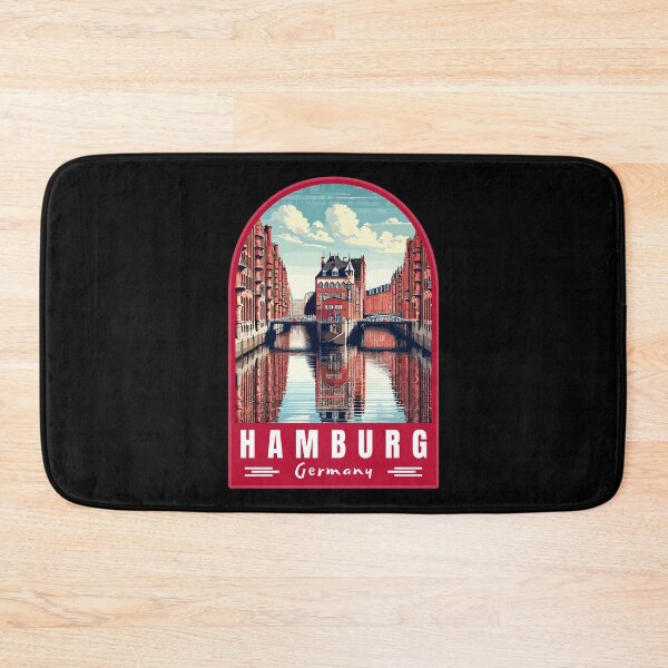 Item preview, Retro Hamburg in Germany Art Travel Landscape designed and sold by MaateoDesign.