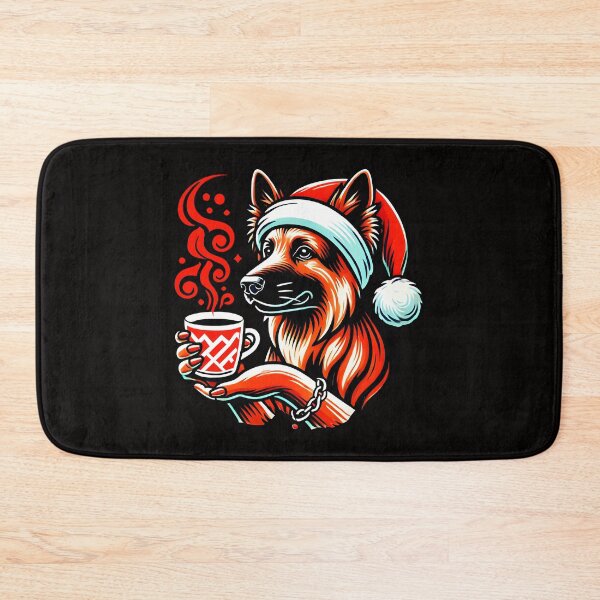 Item preview, German Shepherd Christmas Design with Santa Hat,Holiday Gift for Dog and Coffee Lovers designed and sold by DrawHandArt.