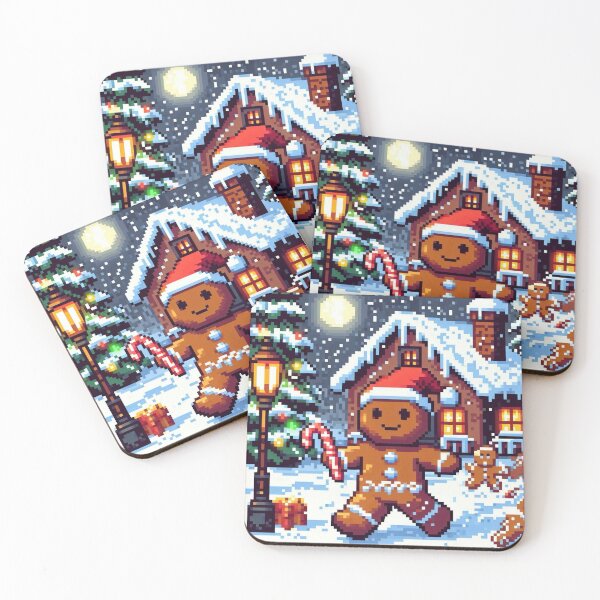 Item preview, Funny and cute pixelated Christmas gingerbread man, Holiday theme, festive cookie, Christmas sweets designed and sold by Sugar Wisdom .