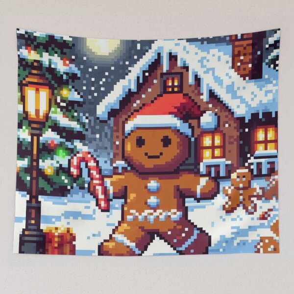 Item preview, Funny and cute pixelated Christmas gingerbread man, Holiday theme, festive cookie, Christmas sweets designed and sold by Sugar Wisdom .