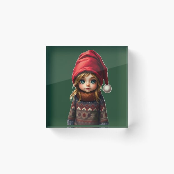 Item preview, Festive Christmas Gnome Girl with Santa Hat designed and sold by Pickmash.