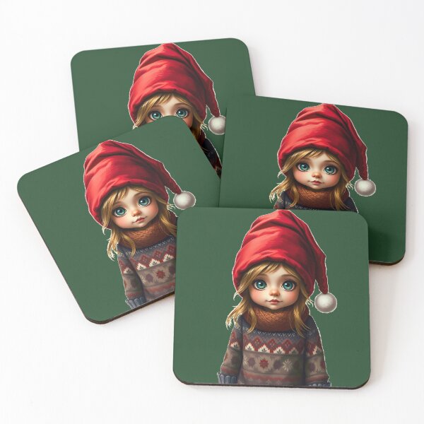Item preview, Festive Christmas Gnome Girl with Santa Hat designed and sold by Pickmash.