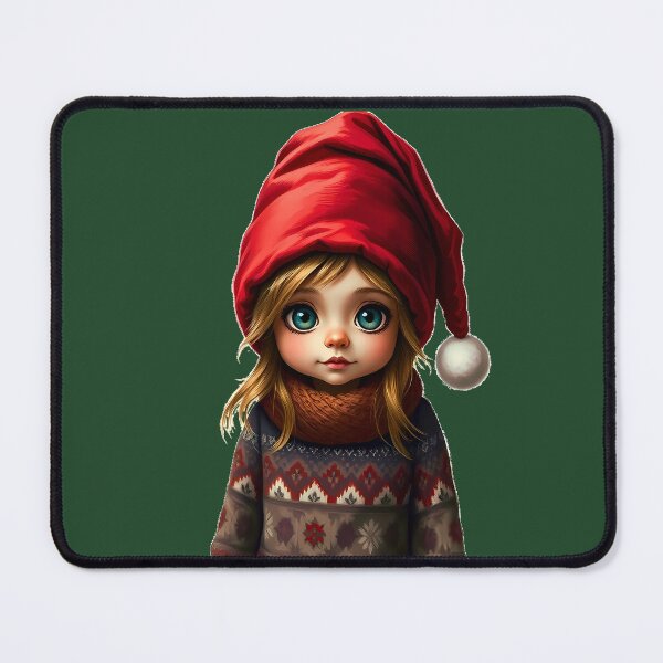 Item preview, Festive Christmas Gnome Girl with Santa Hat designed and sold by Pickmash.