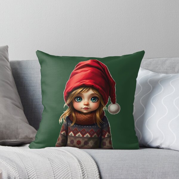 Item preview, Festive Christmas Gnome Girl with Santa Hat designed and sold by Pickmash.