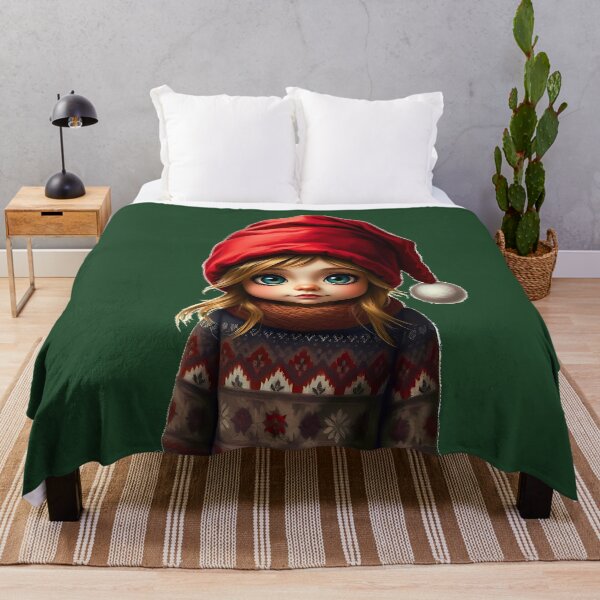 Item preview, Festive Christmas Gnome Girl with Santa Hat designed and sold by Pickmash.