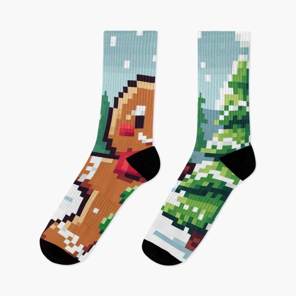 Item preview, Funny and cute pixelated Christmas gingerbread man, Holiday theme, festive cookie, Christmas sweets designed and sold by Sugar Wisdom .