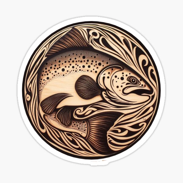 Salmon, totemic animals Sticker