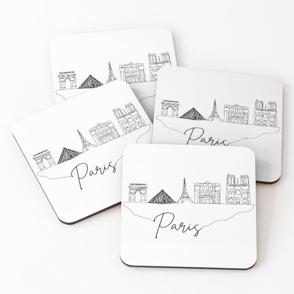 Item preview, Paris City Silhouette Skyline Line Art designed and sold by Magnolia Valley Art.