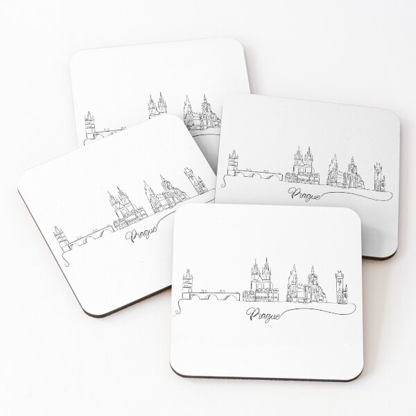 Item preview, Prague City Silhouette Skyline Line Art designed and sold by Magnolia Valley Art.