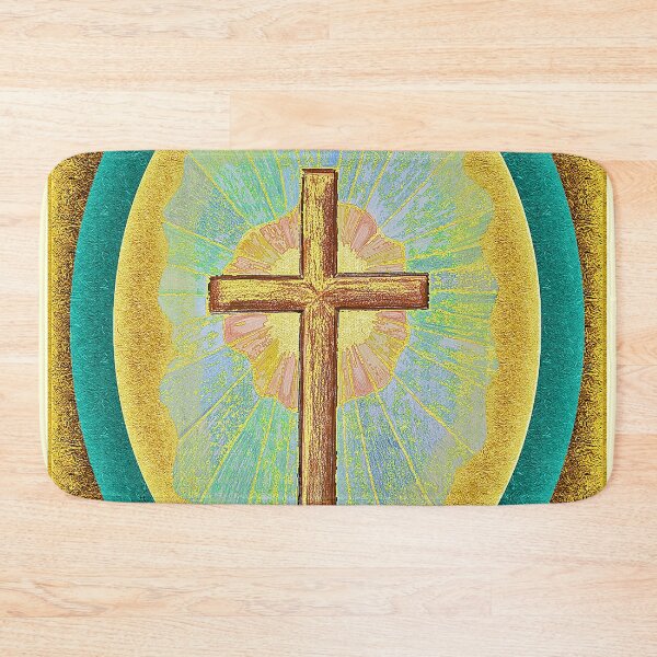 Item preview, Vintage Gold Christian Catholic Icon Cross designed and sold by sapiensfelis.