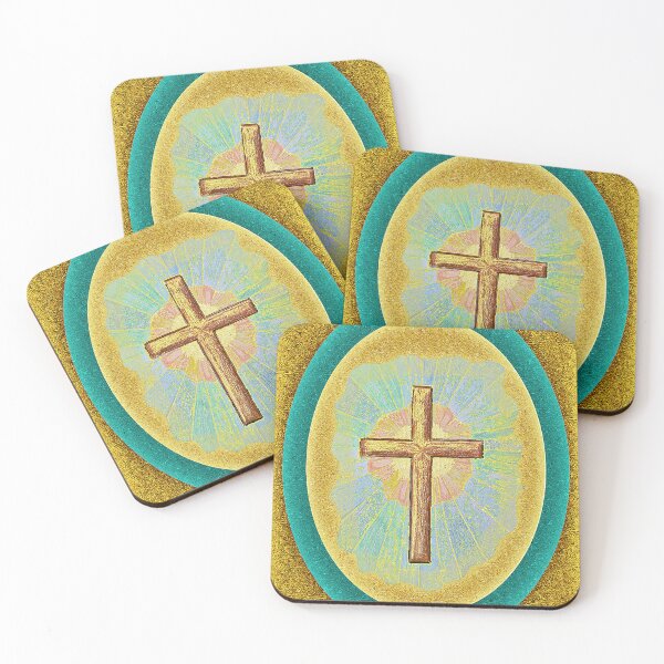 Item preview, Vintage Gold Christian Catholic Icon Cross designed and sold by sapiensfelis.