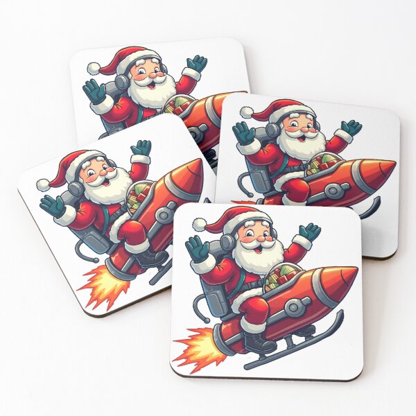Item preview, Santa on Rocket Sticker - Fun Christmas Vinyl Decal for Clothes, Bags & Accessories - Perfect Stocking Stuffer or Festive Gift designed and sold by PrintSticker.