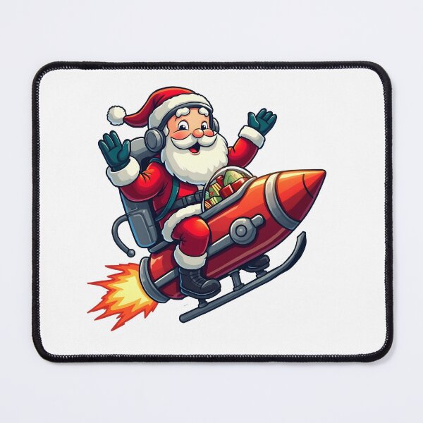 Item preview, Santa on Rocket Sticker - Fun Christmas Vinyl Decal for Clothes, Bags & Accessories - Perfect Stocking Stuffer or Festive Gift designed and sold by PrintSticker.