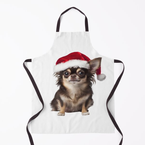 Item preview, Long-Haired Chihuahua in Santa Hat designed and sold by byoungcreations.