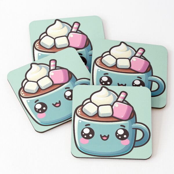 Item preview, Kawaii Hot Chocolate with Pink & White Marshmallows designed and sold by Kawaiidiss.