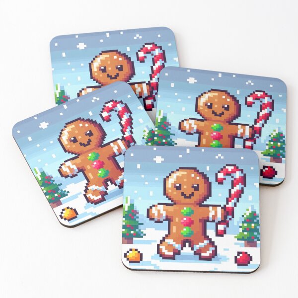 Item preview, Funny and cute pixelated Christmas gingerbread man, Holiday theme, festive cookie, Christmas sweets designed and sold by Sugar Wisdom .