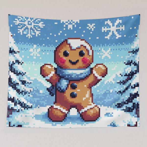 Item preview, Funny and cute pixelated Christmas gingerbread man, Holiday theme, festive cookie, Christmas sweets designed and sold by Sugar Wisdom .