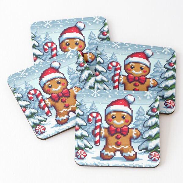 Item preview, Funny and cute pixelated Christmas gingerbread man, Holiday theme, festive cookie, Christmas sweets designed and sold by Sugar Wisdom .