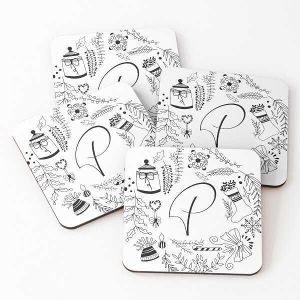 Item preview, Festive Christmas Alphabet letters Holiday art designed and sold by ilyanadesign.