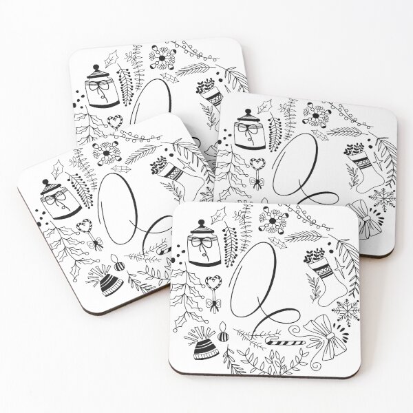 Item preview, Festive Christmas Alphabet letters Holiday art designed and sold by ilyanadesign.