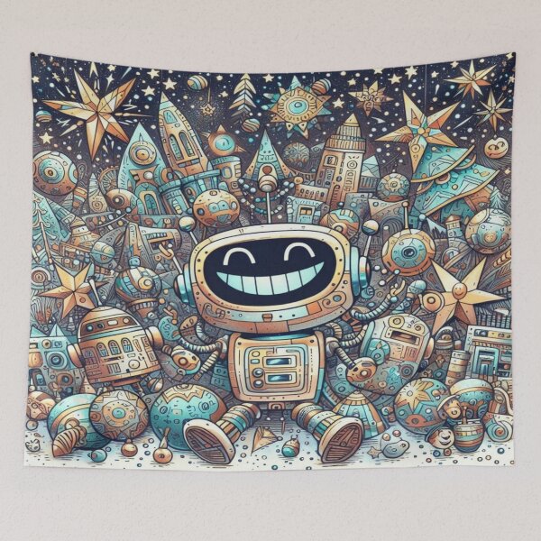Item preview, Sci-Fi Smiles in a Vintage Winter Wonderland – Perfect Holiday Gift designed and sold by Imaginarium of Chaos falcon88 .