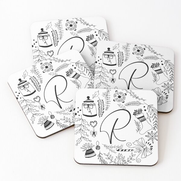 Item preview, Festive Christmas Alphabet letters Holiday art designed and sold by ilyanadesign.
