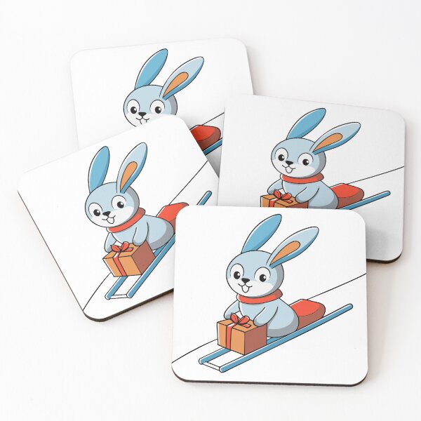 Item preview, Playful Bunny Sledding on a Gift Box Lid designed and sold by omerfdln34.
