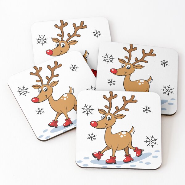 Item preview, Whimsical Reindeer Leaving Snowflake-Shaped Hoof Prints designed and sold by omerfdln34.