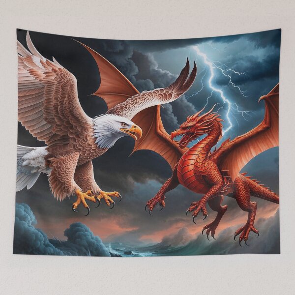 Item preview, Welsh Dragon and Eagle Battling designed and sold by Skye Ryan-Evans.