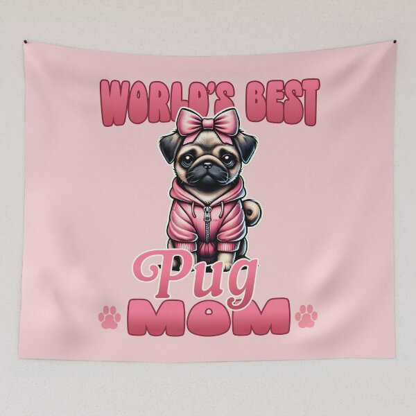 Item preview, World's Best Pug Mom T-Shirt - Cute Pug Gift for Dog Lovers designed and sold by Victor Shadehorn.