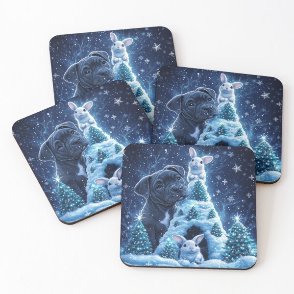 Item preview, Wintery Staffordshire And Bunnies designed and sold by Nocturne  Paws.
