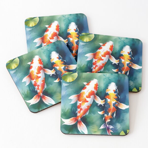 Item preview, Koi Carp Fish Waving Fins Across Pond designed and sold by Ciervo Primavera.