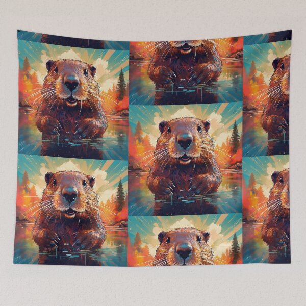 Item preview, Print of giant beaver in river - dePace' designed and sold by mrpropcake.