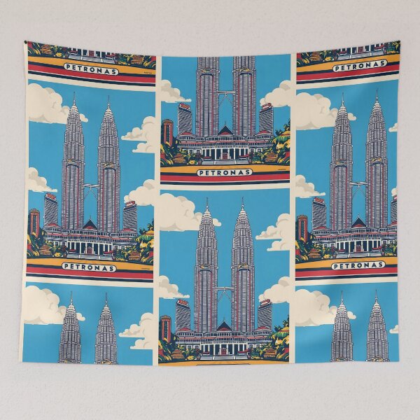 Item preview, Petronas Twin Towers Malaysia Vintage Travel Tourism designed and sold by TravelersGems.