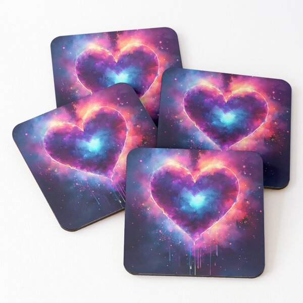 Item preview, A large neon heart with vibrant colors on a dark background designed and sold by homydesign.