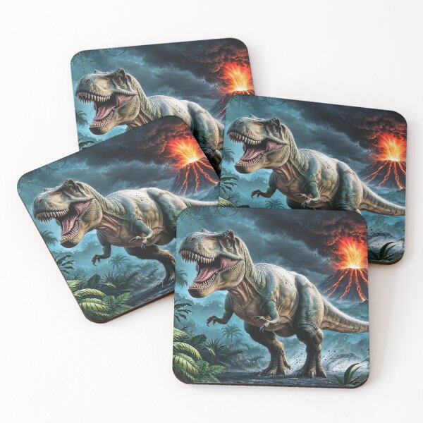 Item preview, T-Rex Escaping a Volcanic Eruption designed and sold by Skye Ryan-Evans.