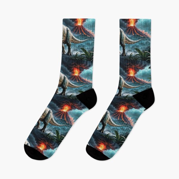 Item preview, T-Rex Escaping a Volcanic Eruption designed and sold by Skye Ryan-Evans.