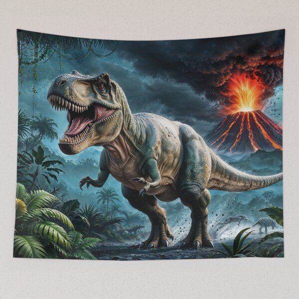 Item preview, T-Rex Escaping a Volcanic Eruption designed and sold by Skye Ryan-Evans.