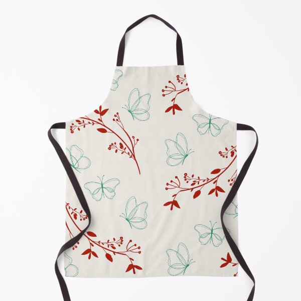 Item preview, Green Butterflies and red wiled flowers Pattern designed and sold by MDjabershop.