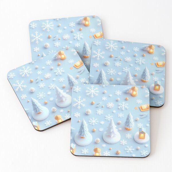 Item preview, Seamless Christmas Winter Scene with Snowflakes and Glowing Lanterns designed and sold by Pickmash.