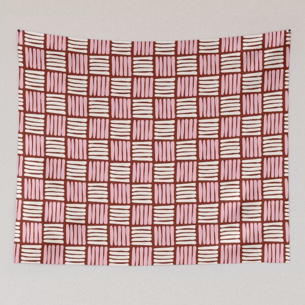 Item preview, Pink, White and Red Criss Cross Pattern designed and sold by madewithlaura.