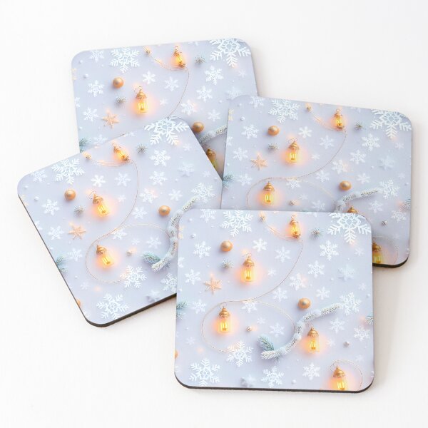 Item preview, Cozy Christmas Winter Pattern with Snowflakes and Lanterns designed and sold by Pickmash.