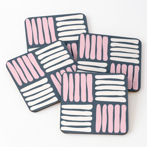 Item preview, Pink, White and Navy Criss Cross Pattern designed and sold by madewithlaura.