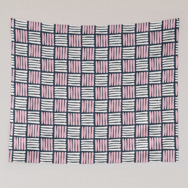 Item preview, Pink, White and Navy Criss Cross Pattern designed and sold by madewithlaura.