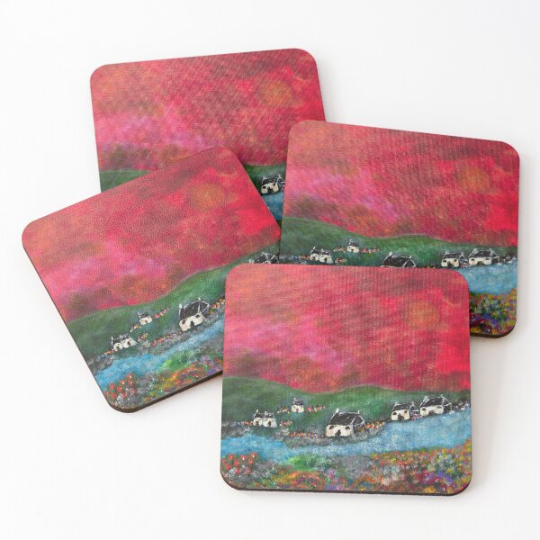 Item preview, Village on the river bank designed and sold by Bold Colour Art.